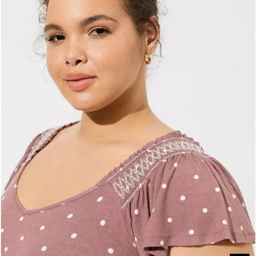 Torrid size 1 Polka Dot Women’s Top - Brown - Picture 4 of 9